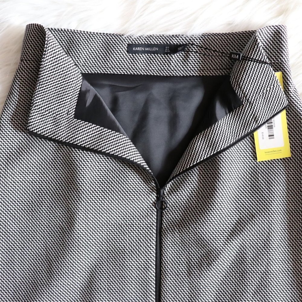 NEW Karen Millen High Rise Wool Mini Skirt Size 4 - Picture 5 of 7